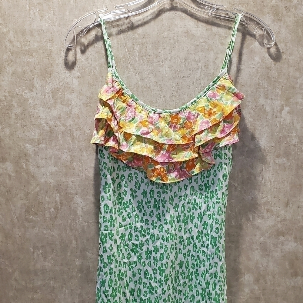 Rixo Sleeveless Ruffle Leopard Slip Midi Dress Nwt - Picture 5 of 11